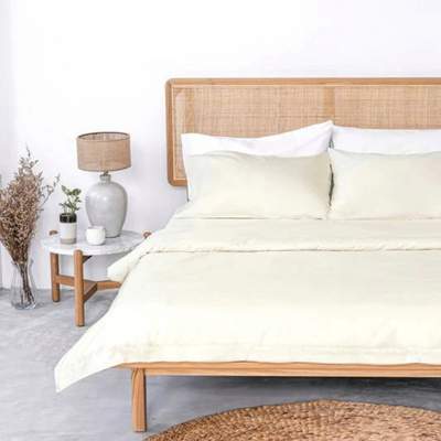 Cream sateen organic cotton sheets